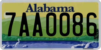 AL license plate 7AA0086