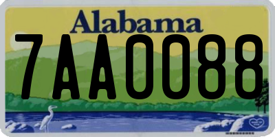 AL license plate 7AA0088