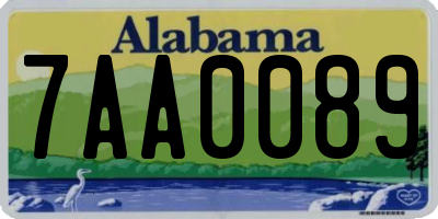 AL license plate 7AA0089