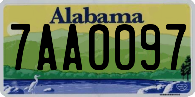 AL license plate 7AA0097