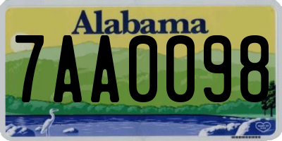 AL license plate 7AA0098