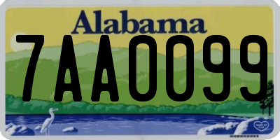 AL license plate 7AA0099