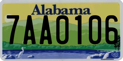 AL license plate 7AA0106
