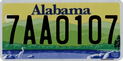 AL license plate 7AA0107