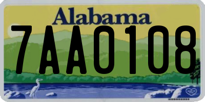AL license plate 7AA0108