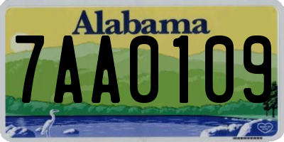 AL license plate 7AA0109