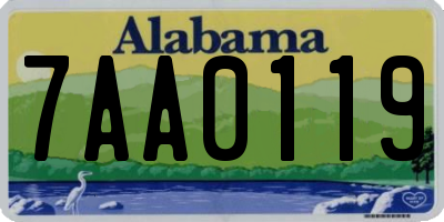 AL license plate 7AA0119