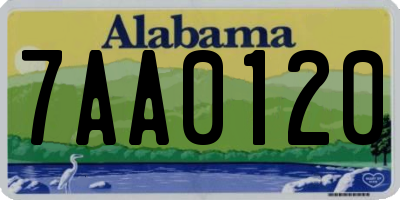 AL license plate 7AA0120