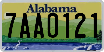 AL license plate 7AA0121