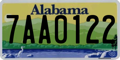 AL license plate 7AA0122