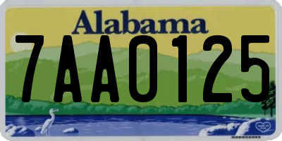 AL license plate 7AA0125