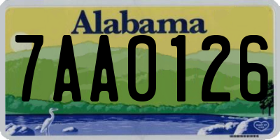 AL license plate 7AA0126