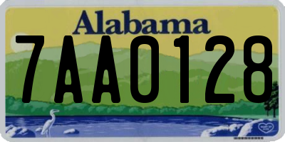 AL license plate 7AA0128