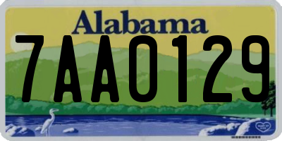 AL license plate 7AA0129