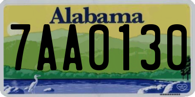 AL license plate 7AA0130