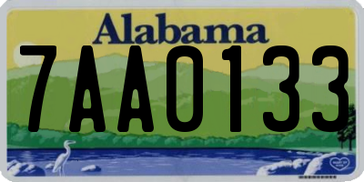 AL license plate 7AA0133