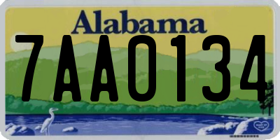 AL license plate 7AA0134