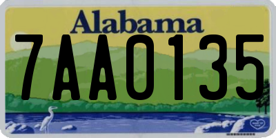 AL license plate 7AA0135