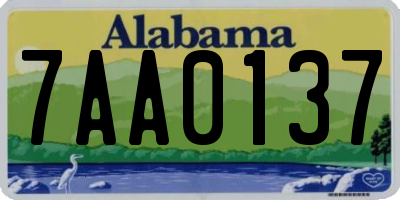 AL license plate 7AA0137
