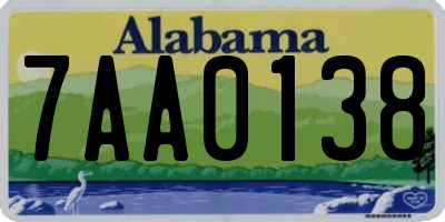 AL license plate 7AA0138