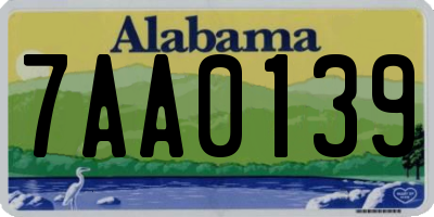 AL license plate 7AA0139