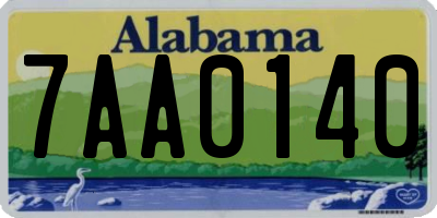 AL license plate 7AA0140