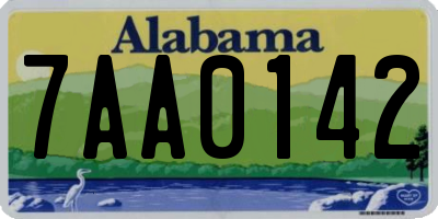 AL license plate 7AA0142