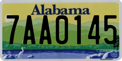 AL license plate 7AA0145