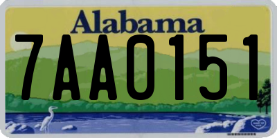 AL license plate 7AA0151