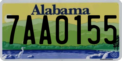 AL license plate 7AA0155