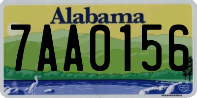 AL license plate 7AA0156