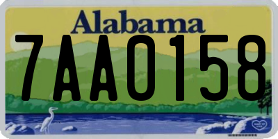 AL license plate 7AA0158