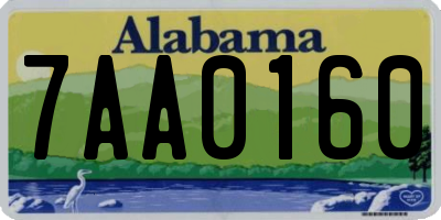 AL license plate 7AA0160