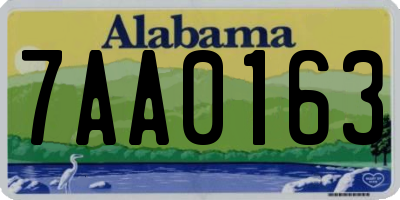 AL license plate 7AA0163