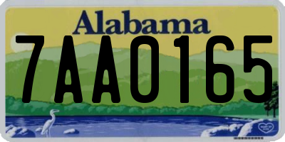 AL license plate 7AA0165