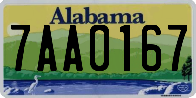AL license plate 7AA0167