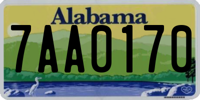 AL license plate 7AA0170