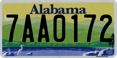 AL license plate 7AA0172