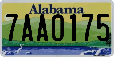 AL license plate 7AA0175