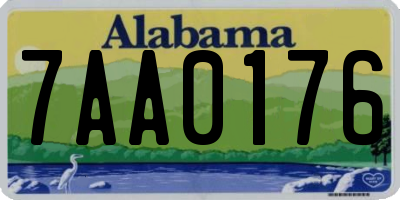 AL license plate 7AA0176