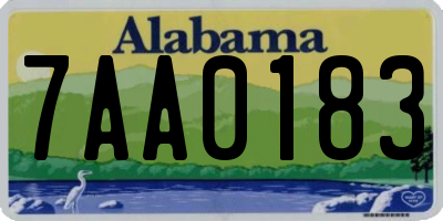 AL license plate 7AA0183