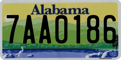 AL license plate 7AA0186