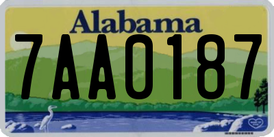 AL license plate 7AA0187