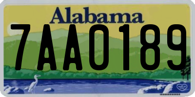 AL license plate 7AA0189
