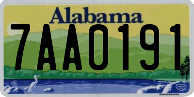 AL license plate 7AA0191