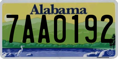 AL license plate 7AA0192