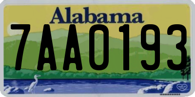 AL license plate 7AA0193