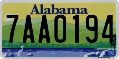 AL license plate 7AA0194