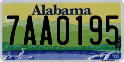 AL license plate 7AA0195