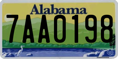 AL license plate 7AA0198
